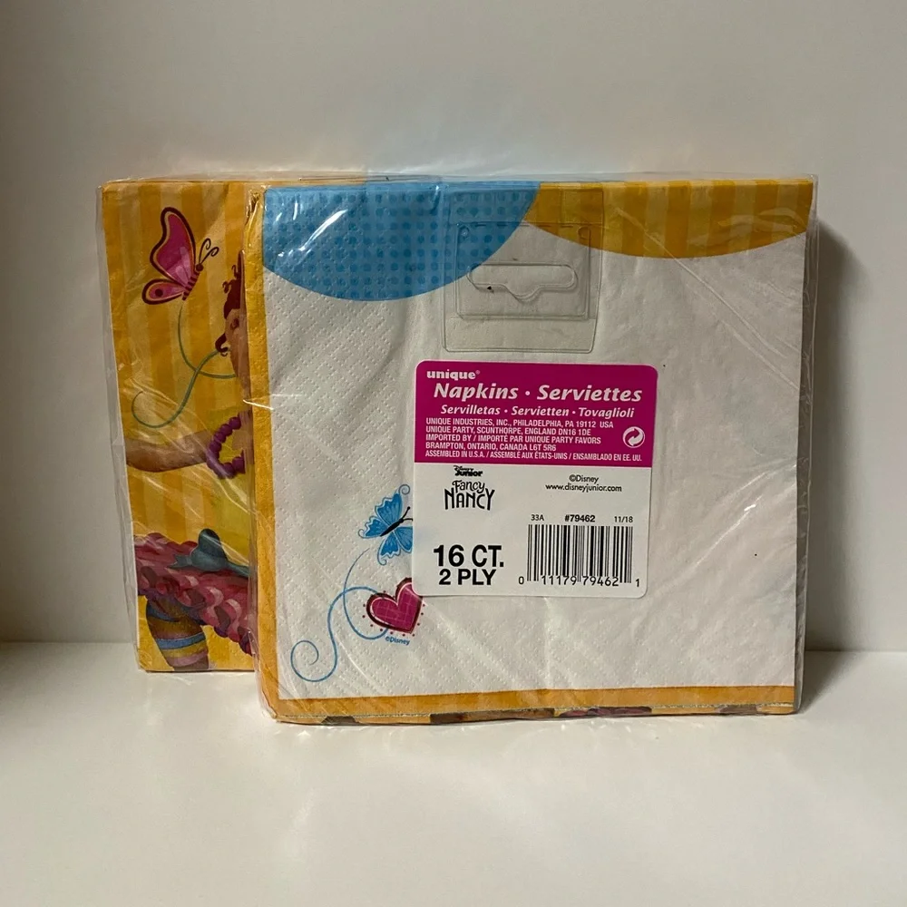 Fancy Nancy Disney Junior Unique Party Napkins Happy Birthday Bundle Set of 2